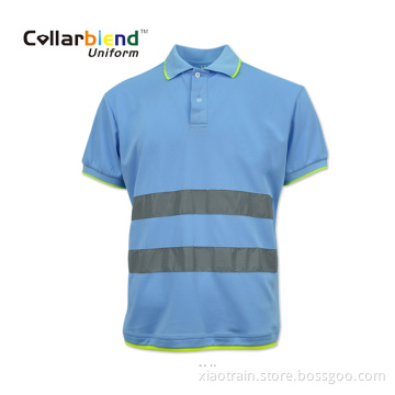 Reflective Tape Safety Work Wear Polo Shirt